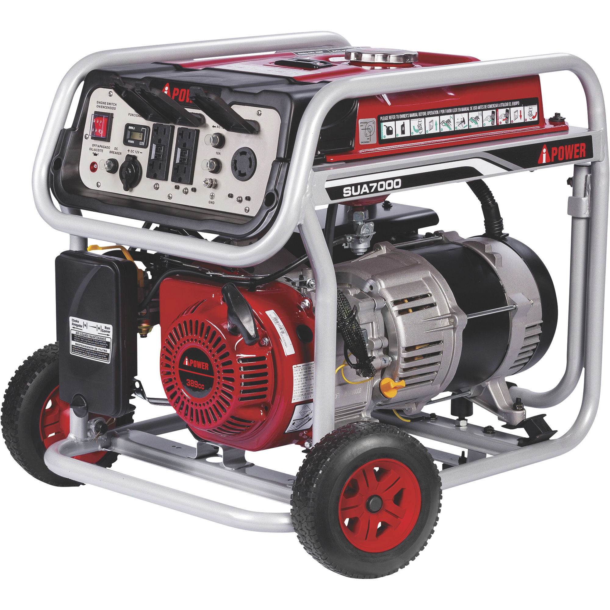 A-iPower Portable Generator — 7000 Surge Watts, 6000 Rated Watts, EPA Compliant, Model# SUA7000C